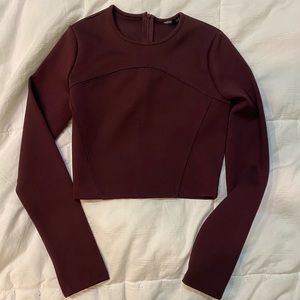 Zara Burgundy Crop Top Size Small